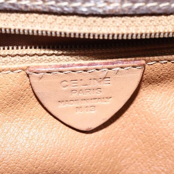 CELINE Macadam Canvas Shoulder Bag PVC Leather Brown Gold Auth 119072 - Picture 11 of 16